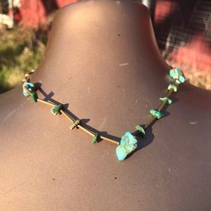 VINTAGE Turquoise and Silver Beaded Necklace